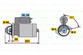 BOSCH 0001208507 - MOTOR DE ARRANQUE EF208507