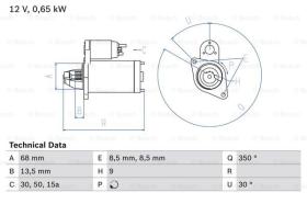 BOSCH 0986010040 - MOTOR DE ARRANQUE