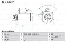 BOSCH 0986010310 - MOTOR DE ARRANQUE