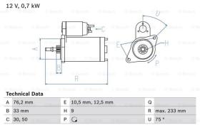 BOSCH 0986010530 - MOTOR DE ARRANQUE