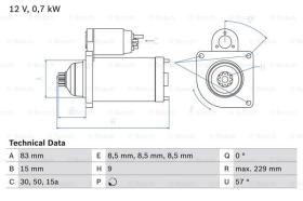 BOSCH 0986010570 - MOTOR DE ARRANQUE