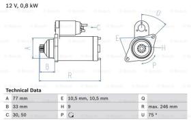 BOSCH 0986010580 - MOTOR DE ARRANQUE