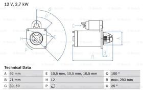 BOSCH 0986010950 - MOTOR DE ARRANQUE