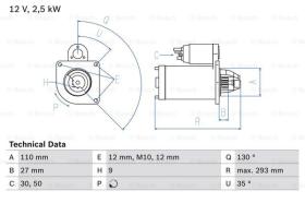 BOSCH 0986011060 - MOTOR DE ARRANQUE