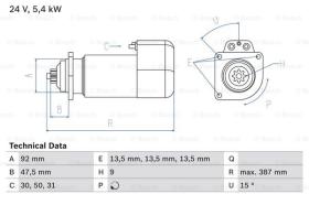 BOSCH 0986011570 - MOTOR DE ARRANQUE