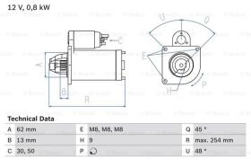 BOSCH 0986011891 - MOTOR DE ARRANQUE