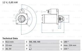 BOSCH 0986011910 - MOTOR DE ARRANQUE