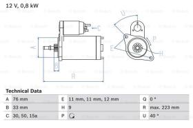 BOSCH 0986012600 - MOTOR DE ARRANQUE