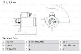 BOSCH 0986012620 - MOTOR DE ARRANQUE