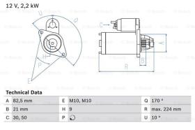 BOSCH 0986013140 - MOTOR DE ARRANQUE