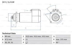 BOSCH 0986013260 - MOTOR DE ARRANQUE