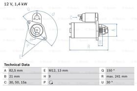 BOSCH 0986013340 - MOTOR DE ARRANQUE