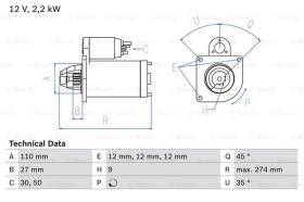 BOSCH 0986013660 - MOTOR DE ARRANQUE