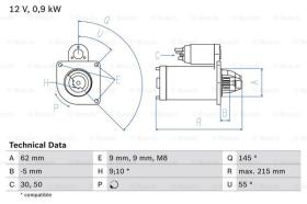 BOSCH 0986013850 - MOTOR DE ARRANQUE