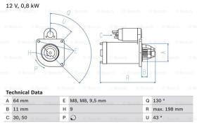 BOSCH 0986013940 - MOTOR DE ARRANQUE