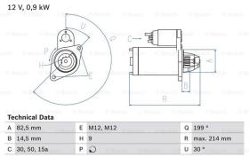 BOSCH 0986014630 - MOTOR DE ARRANQUE