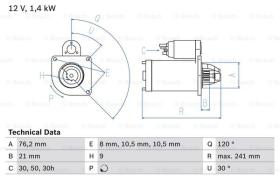 BOSCH 0986014900 - MOTOR DE ARRANQUE