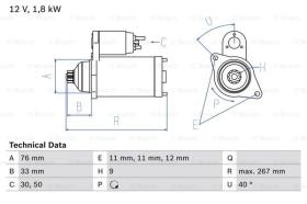 BOSCH 0986015970 - MOTOR DE ARRANQUE