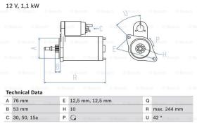 BOSCH 0986016110 - MOTOR DE ARRANQUE