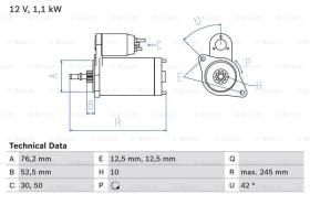 BOSCH 0986016300 - MOTOR DE ARRANQUE