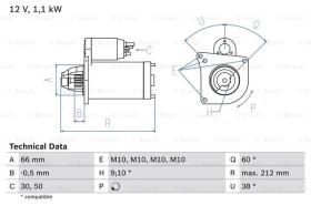 BOSCH 0986016400 - MOTOR DE ARRANQUE