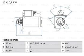 BOSCH 0986016600 - MOTOR DE ARRANQUE