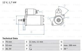 BOSCH 0986016700 - MOTOR DE ARRANQUE