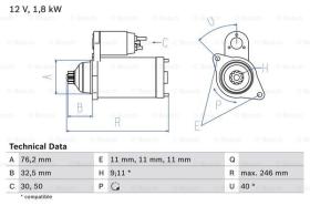 BOSCH 0986017000 - MOTOR DE ARRANQUE