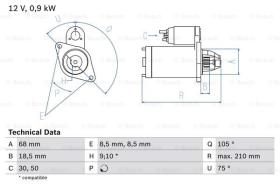 BOSCH 0986017120 - MOTOR DE ARRANQUE