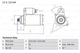 BOSCH 0986017460 - MOTOR DE ARRANQUE