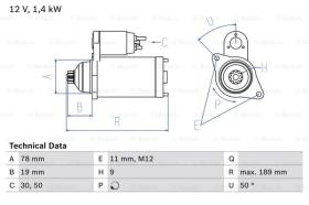 BOSCH 0986018321 - MOTOR DE ARRANQUE