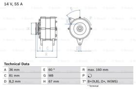 BOSCH 0986030760 - ALTERNADOR