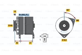 BOSCH 0986032601 - ALTERNADOR