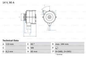 BOSCH 0986033160 - ALTERNADOR