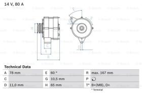 BOSCH 0986034120 - ALTERNADOR