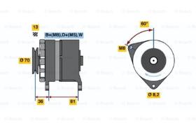 BOSCH 0986036000 - ALTERNADOR