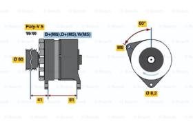 BOSCH 0986036100 - ALTERNADOR