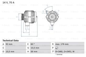 BOSCH 0986036820 - ALTERNADOR