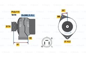 BOSCH 0986037011 - ALTERNADOR