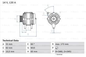 BOSCH 0986038180 - ALTERNADOR