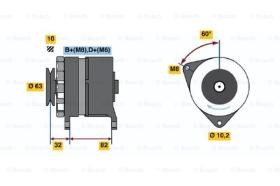 BOSCH 0986038300 - ALTERNADOR