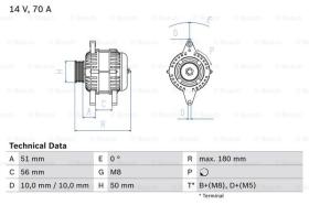 BOSCH 0986038600 - ALTERNADOR