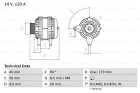 BOSCH 0986038950 - ALTERNADOR