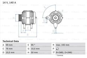 BOSCH 0986039000 - ALTERNADOR