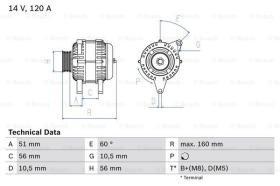 BOSCH 0986039250 - ALTERNADOR