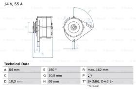 BOSCH 0986039501 - ALTERNADOR