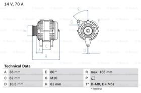 BOSCH 0986039550 - ALTERNADOR