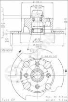 BREMBO 08216320 - DISCO FRENO C/COJINETES