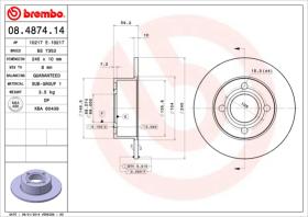 BREMBO 08487414 - DISCO DE FRENO