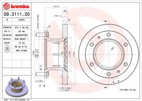 BREMBO 09311120 - DISCO IVECO ZETA(01/79-12/92)F